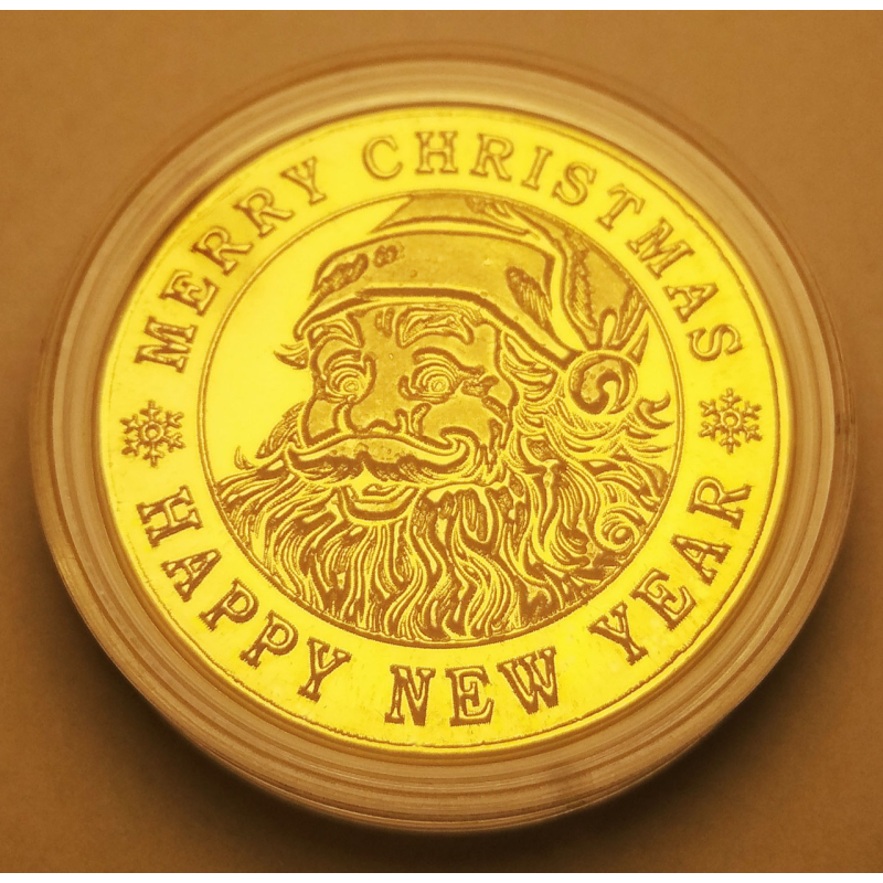 Монетка “Санта Клаус“ Merry Christmas, Наppy New Year